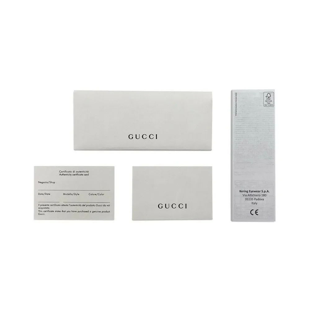 Gucci Rectangular Eyeglasses GG1075o-002 Light Havana Frame Full Rim Designer - Picture 6 of 6